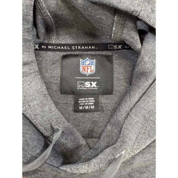 NWT MSX Michael Strahan Steelers Hoodie M Gray Black NFL Pullover - Picture 7 of 8